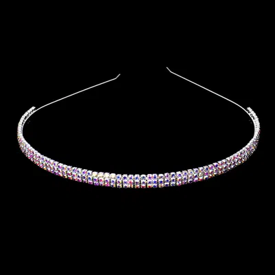 Fashnzfab 3-rows Crystal Rhinestone Headband In Multi
