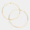 Fashnzfab 3.2 Inch Clip On Hoop Earrings In Gold