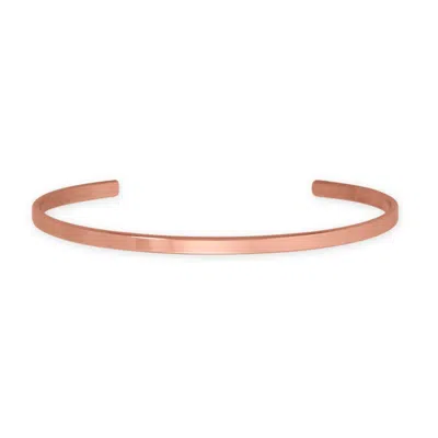 Fashnzfab 3.2mm Smooth Solid Copper Cuff Bracelet In Gold