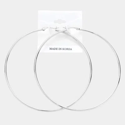Fashnzfab 3.7" Metal Hoop Pin Catch Earrings In Multi