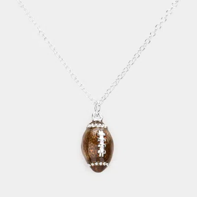 Fashnzfab 3d Football Pendant Necklace In Brown