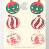 Fashnzfab 3pairs - Christmas Ornament Stud Earring Set In Multi