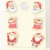 Fashnzfab 3pairs - Christmas Santa Claus Earring Set In Red