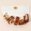 Fashnzfab 3pairs - Chunky Resin Metal Hoop Earring Set In Multi