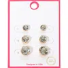 Fashnzfab 3pairs - Gold Dipped Graduated Size Crystal Stud Earring Set In Gold