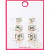 Fashnzfab 3pairs - Gold Dipped Graduated Size Square Crystal Stud Earring Set In Gold