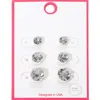 Fashnzfab 3pairs - Silver Dipped Graduated Size Crystal Stud Earring Set In Metallic
