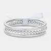 Fashnzfab 3pcs - Brushed Metal Multi Layered Bangle Bracelets In Silver