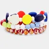 Fashnzfab 3pcs - Colorful Wood Faceted Bead Stretch Layered Bracelets In Multi