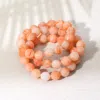 Fashnzfab 3pcs - Faceted Beaded Stretch Multi Layered Bracelets In Pink