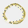 Fashnzfab 3pcs - Flower Accented Pearl Seed Beaded Stretch Bracelets Yellow In Yellow