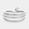 Fashnzfab 3pcs - Glitter Jelly Tube Bangle Bracelet In Multi