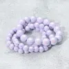 Fashnzfab 3pcs - Hologram Beaded Stretch Bracelets Ab, Lavender In Multi