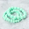 Fashnzfab 3pcs - Hologram Beaded Stretch Bracelets Ab, Mint In Green