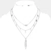 Fashnzfab 3pcs - Leaf Pendant Necklace Set In Multi