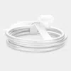 Fashnzfab 3pcs - Metal Bangle Bracelets In Multi