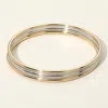 Fashnzfab 3pcs - Metal Bangle Multi Layered Bracelets In Multi