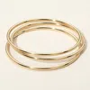 Fashnzfab 3pcs - Metal Bangle Multi Layered Bracelets In Gold
