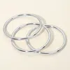 Fashnzfab 3pcs - Metal Bangle Multi Layered Bracelets In Silver