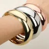 Fashnzfab 3pcs - Metal Multi Layered Bangle Bracelets In Multi