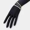 Fashnzfab 3pcs - Metal Smile Link Pearl Tennis Bracelets In Multi