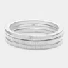 Fashnzfab 3pcs - Metal Stretch Bracelets In Multi