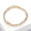 Fashnzfab 3pcs - Natural Stone Metal Beaded Stretch Bracelets In Multi