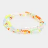 Fashnzfab 3pcs - Pearl Faceted Beaded Stretch Bracelets In Yellow