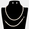 Fashnzfab 3pcs - Pearl Necklace Set In White