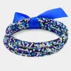 Fashnzfab 3pcs - Rhinestone Pave Bangle Layered Bracelets Blue, Multi In Multi