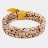 Fashnzfab 3pcs - Rhinestone Pave Bangle Layered Bracelets Lt Col Topaz, Multi In Multi