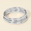 Fashnzfab 6pcs - Metal Stackable Bangle Bracelets In Metallic