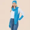 Fashnzfab 3pcs - Solid Winter Beanie Hat Scarf Gloves Set In Multi