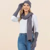 Fashnzfab 3pcs - Solid Winter Beanie Hat Scarf Gloves Set In Multi