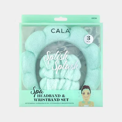 Fashnzfab 3pcs - Spa Headband & Wristband Set In Green