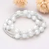 Fashnzfab 3pcs - Triple Freshwater Pearl Beaded Station Stretch Multi Layered Bracelets In Multi