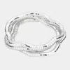 Fashnzfab 3pcs - Triple Gooseneck Metal Stretch Bracelets In Multi