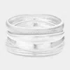 Fashnzfab 3pcs - Worn Metal Multi Layered Bangle Bracelets In Multi