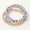 Fashnzfab 3pcs - Wwjd Message Beaded Stretch Multi Layered Bracelets - Blue In Multi