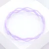 Fashnzfab 3pcs - Zigzag Chevron Wavy Bangle Bracelets In Purple