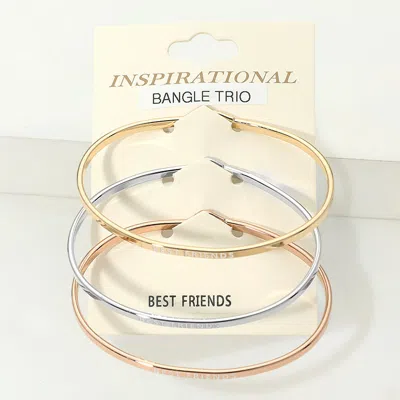 Fashnzfab 3pcs - Best Friends Inspirational Message Trio Bangle Bracelets In Multi