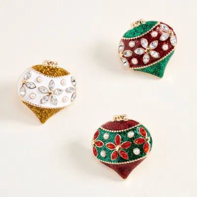 Fashnzfab 3pcs - Christmas Ornament Brooch Set In Multi