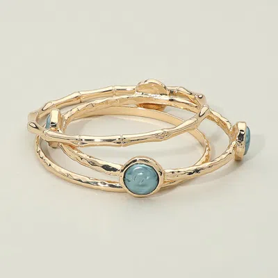 Fashnzfab 3pcs - Disc Accent Multi Layered Bangle Bracelet