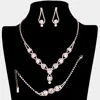 Fashnzfab 3pcs Rhinestone Bubble Necklace Jewelry Set In Gold