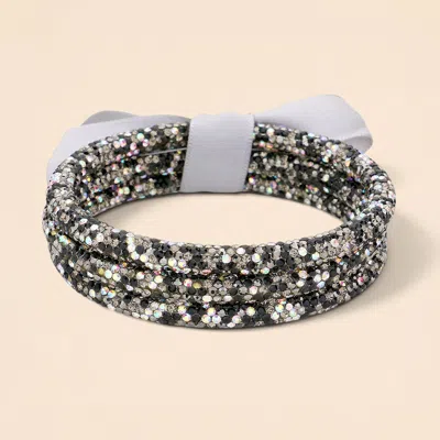 Fashnzfab 3pcs - Rhinestone Pave Bangle Layered Bracelets In Multi