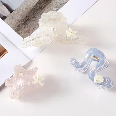 Fashnzfab 3pcs - Sea-inspired Hair Claw Clip Set In Multi