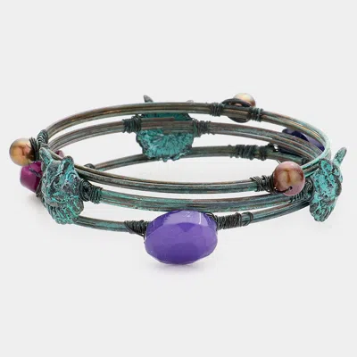 Fashnzfab 3pcs - Vintage Owl Bracelets In Green