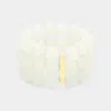 Fashnzfab 3rows Faceted Beaded Ball Stretch Bracelet Clear In Multi