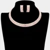 Fashnzfab 3rows Rhinestone Open Choker Necklace In Multi