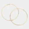 Fashnzfab 4 Inch Extra Large Metal Hoop Clip On Earrings In Gold